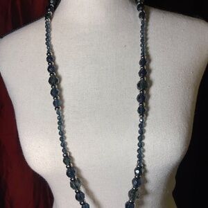 Talbots Dark Grey & Black Bead Necklace